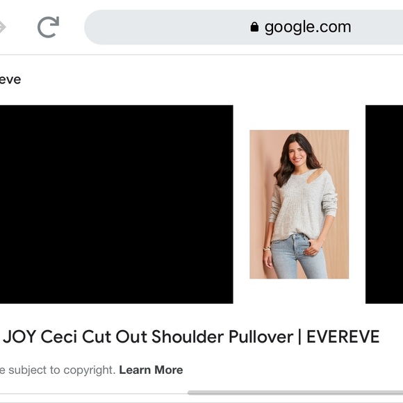 EVEREVE ALISON JOY I Sweater Ceci Cutout Shoulder Pullover Gray Large - Picture 10 of 12
